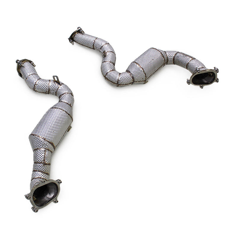 BK Exhaust Downpipe With Catalyst for Audi S6/S7 C7 4.0T 2013-2018 High Flow Pipes Exhaust System With Heat Shield