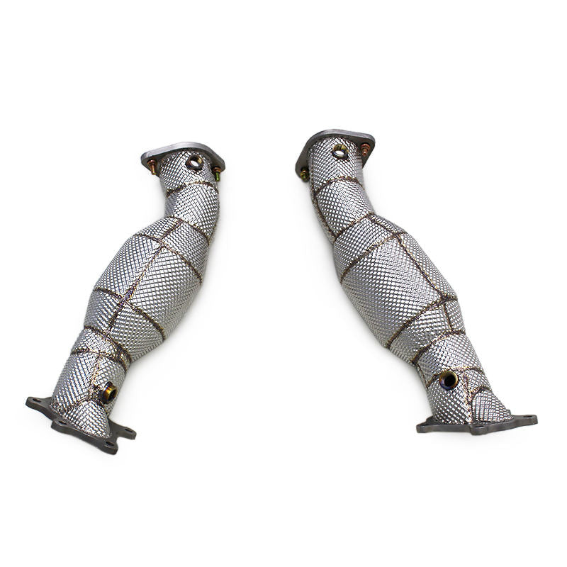 BK Stainless Steel Downpipe With Heat Shield for Nissan GTR/GT-R 3.8TT 2008-2023 Catalyst Pipes High Flow Exhaust System