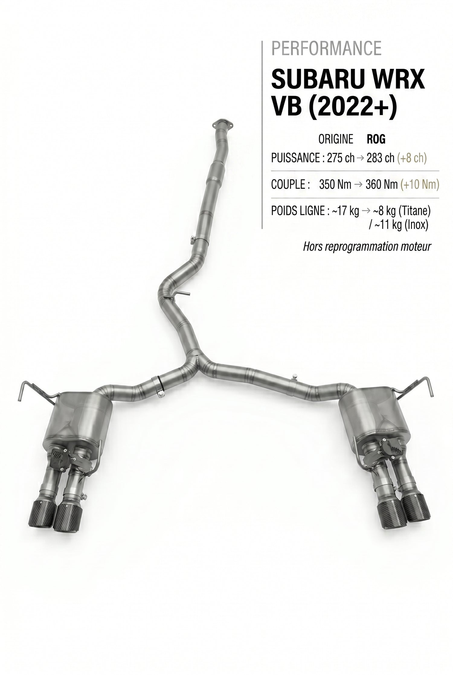 Ligne d'échappement SUBARU WRX VB