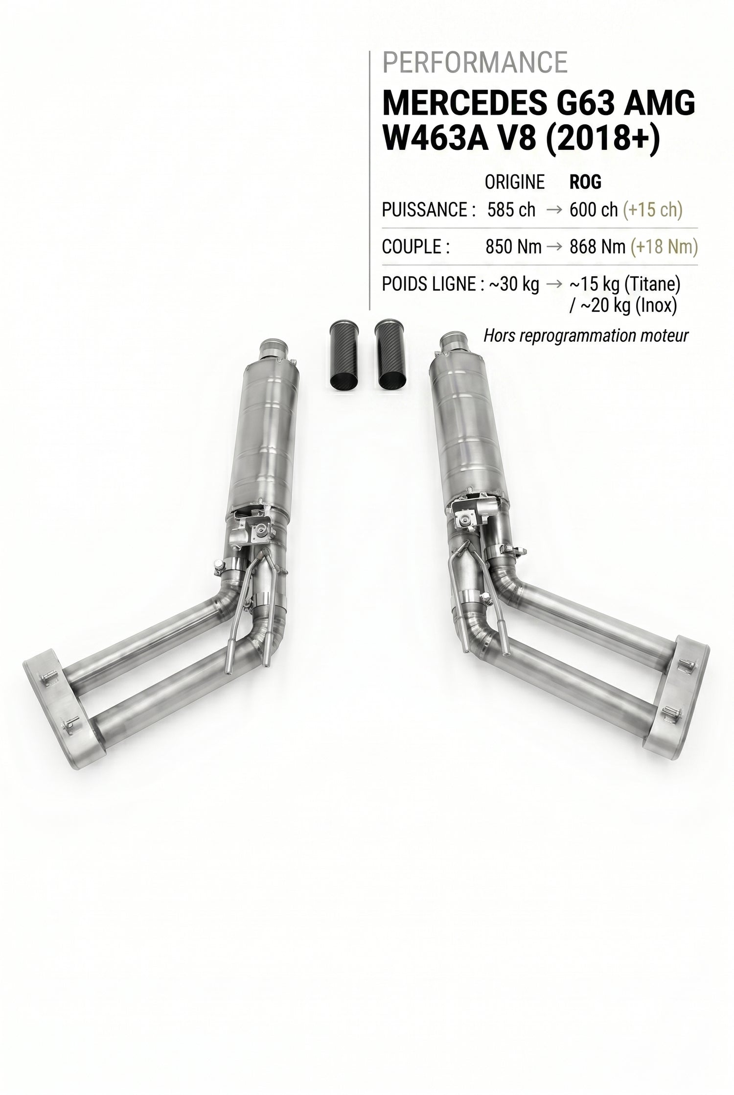Ligne d'échappement MERCEDES G63 AMG W463A V8