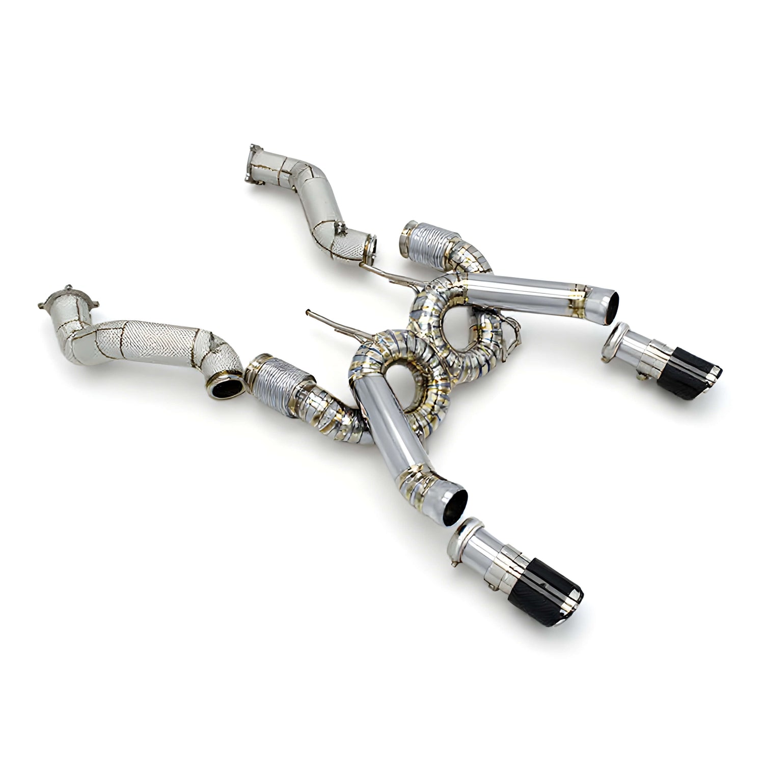 Ligne d'échappement à clapets Rog® - MCLAREN 720S 4.0L V8 Biturbo (2017-2023), variante Titane, Sport 100 cellules, Downpipe 