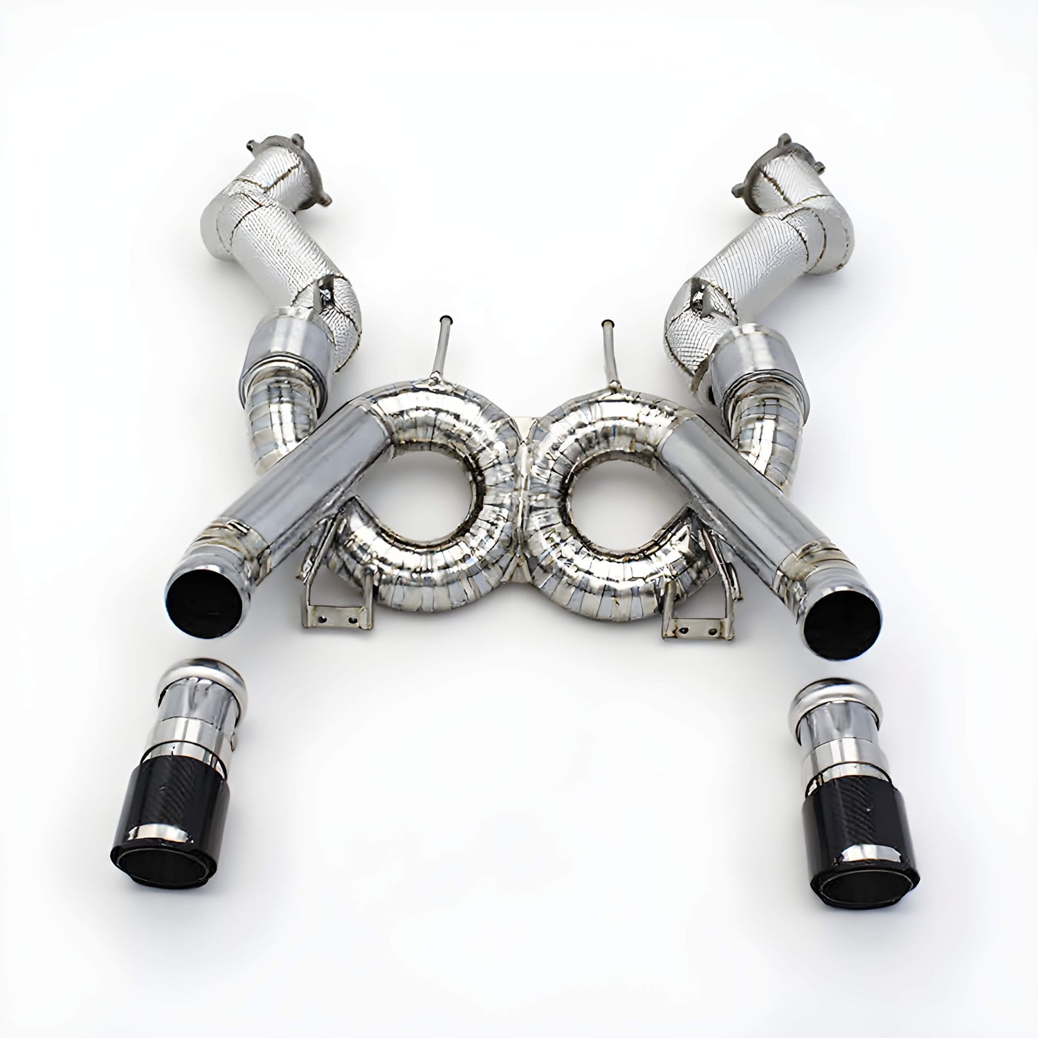 Ligne d'échappement à clapets Rog® - MCLAREN 720S 4.0L V8 Biturbo (2017-2023), variante Titane, Sport 100 cellules, Downpipe 