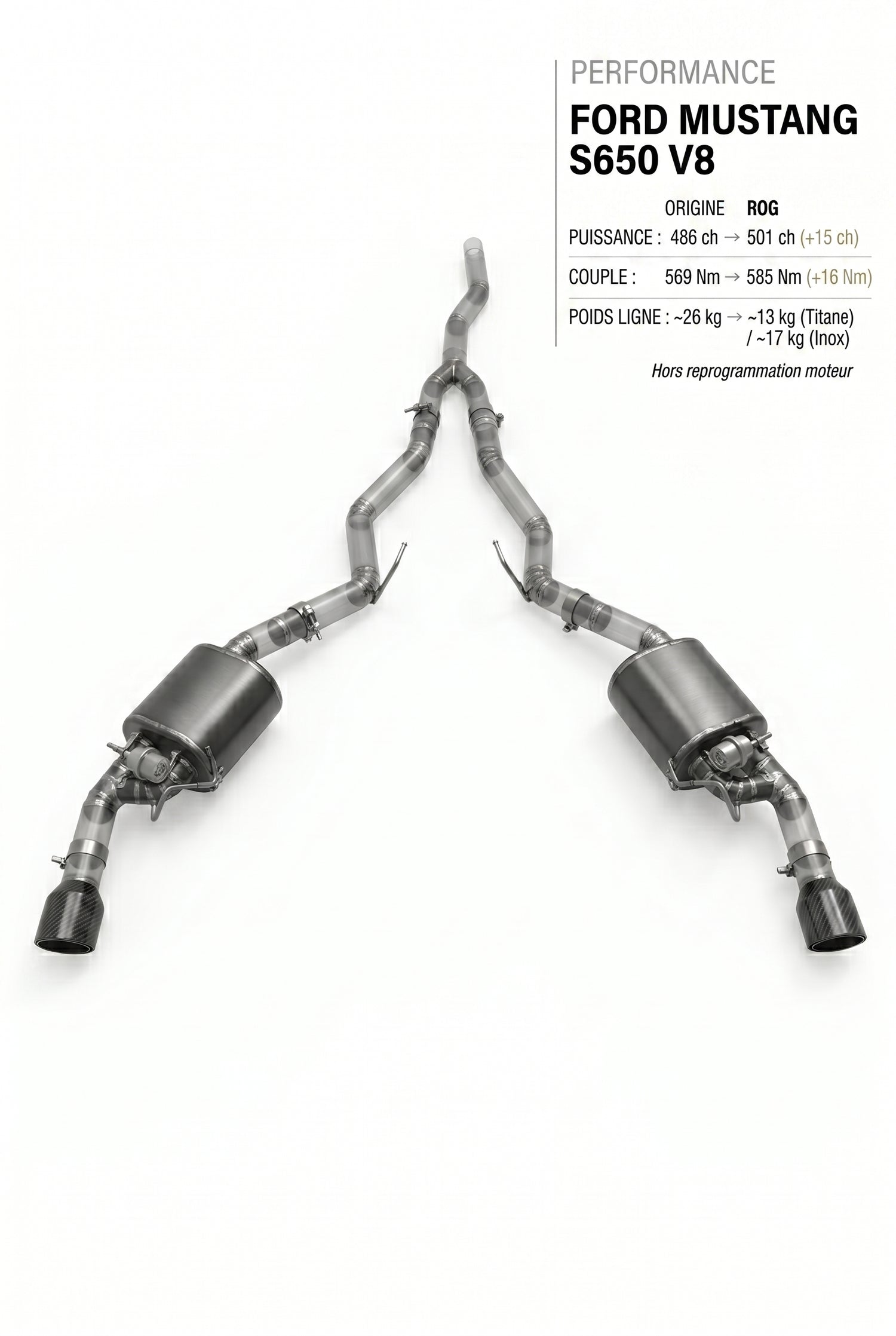 Ligne d'échappement FORD MUSTANG S650 V8