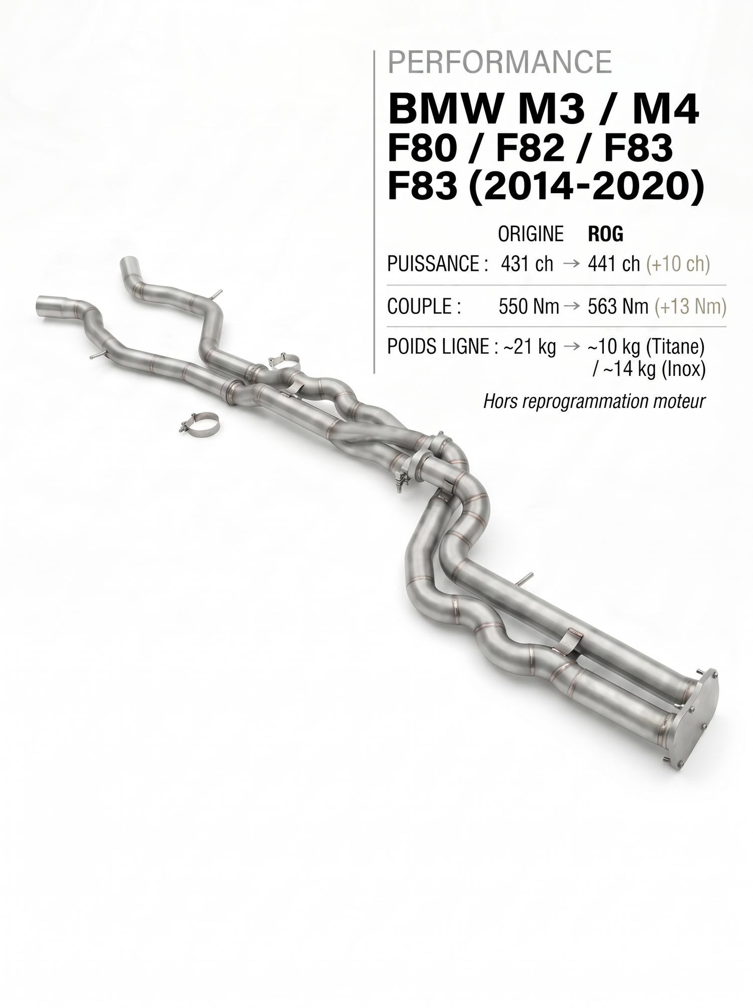 Ligne d'échappement à clapets Rog® - BMW M3 / M4 F80 / F82 / F83 (2014-2020)