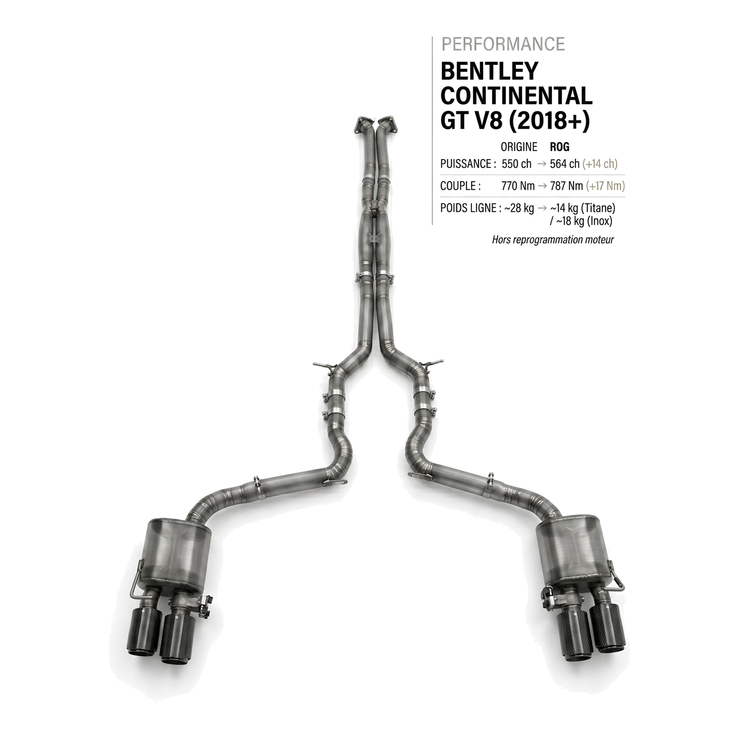 Ligne d'échappement BENTLEY CONTINENTAL GT V8