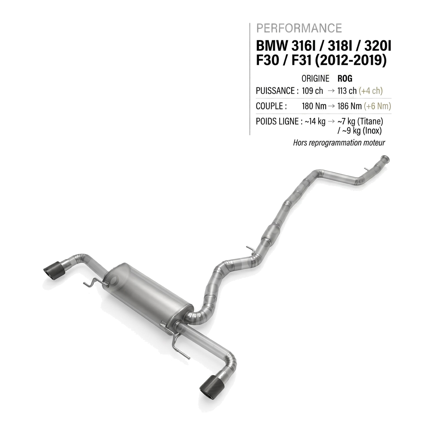 Ligne d'échappement BMW 316I / 318I / 320I F30 / F31