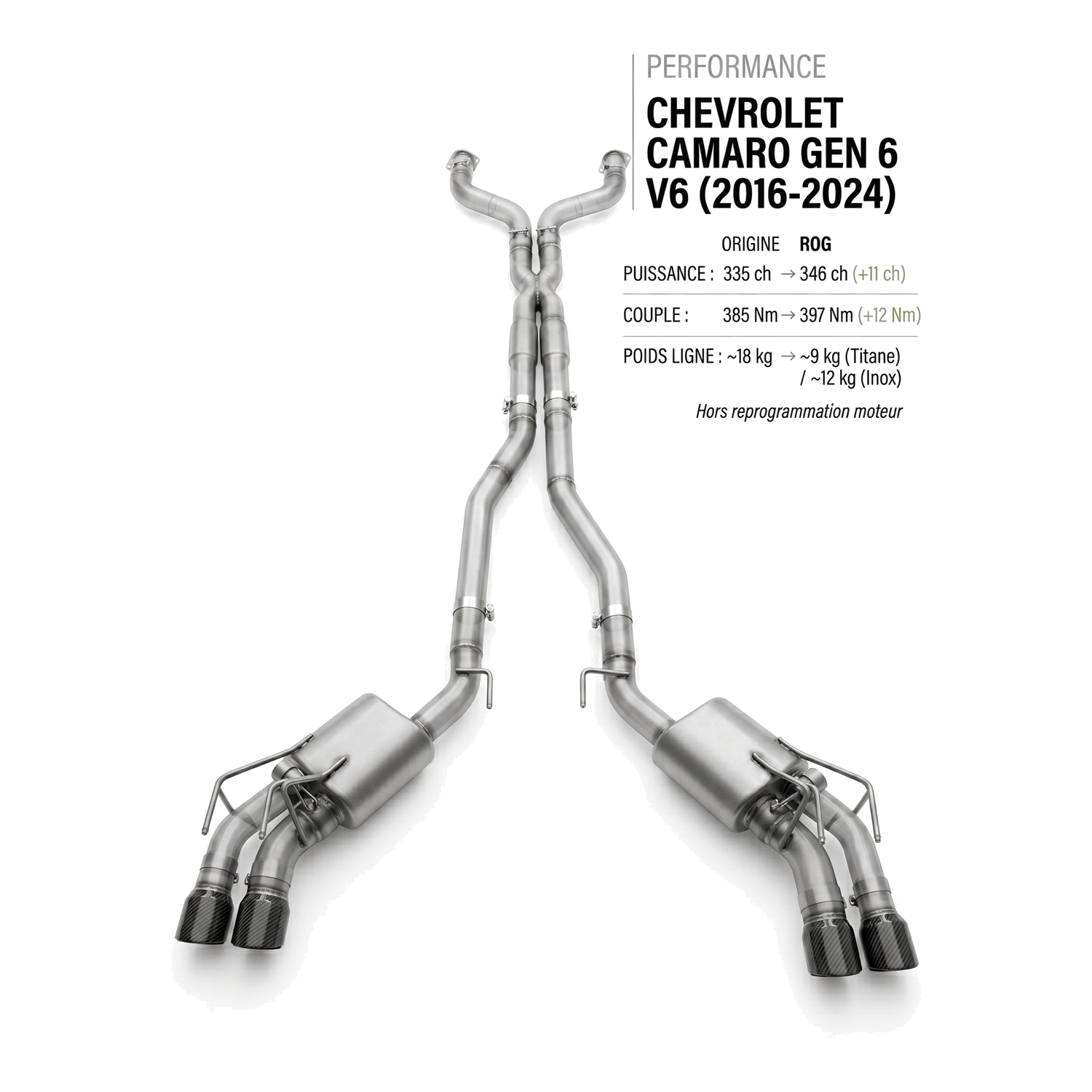 Ligne d'échappement CHEVROLET CAMARO GEN 6 V6