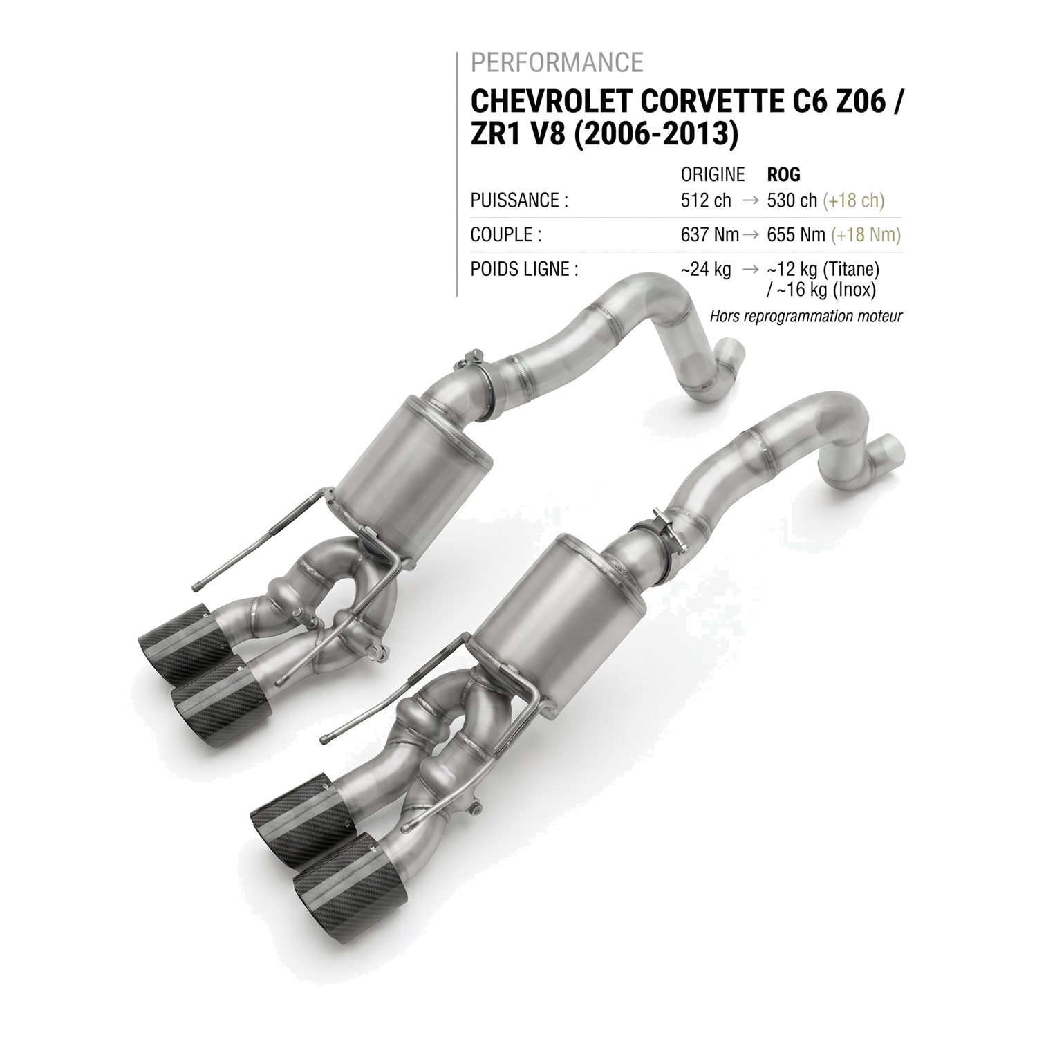Ligne d'échappement CHEVROLET CORVETTE C6 Z06 / ZR1 V8