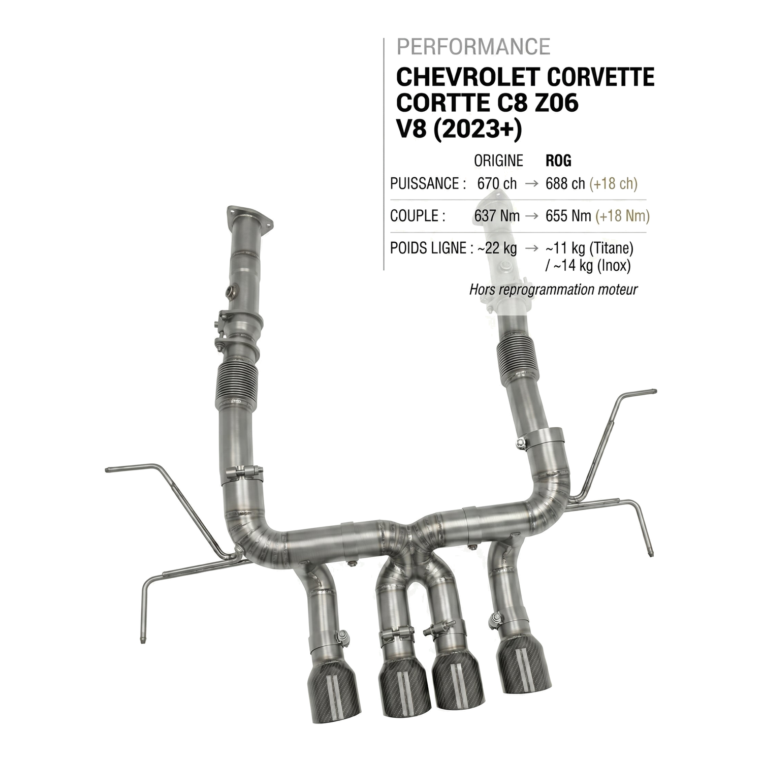 Ligne d'échappement CHEVROLET CORVETTE C8 Z06 V8