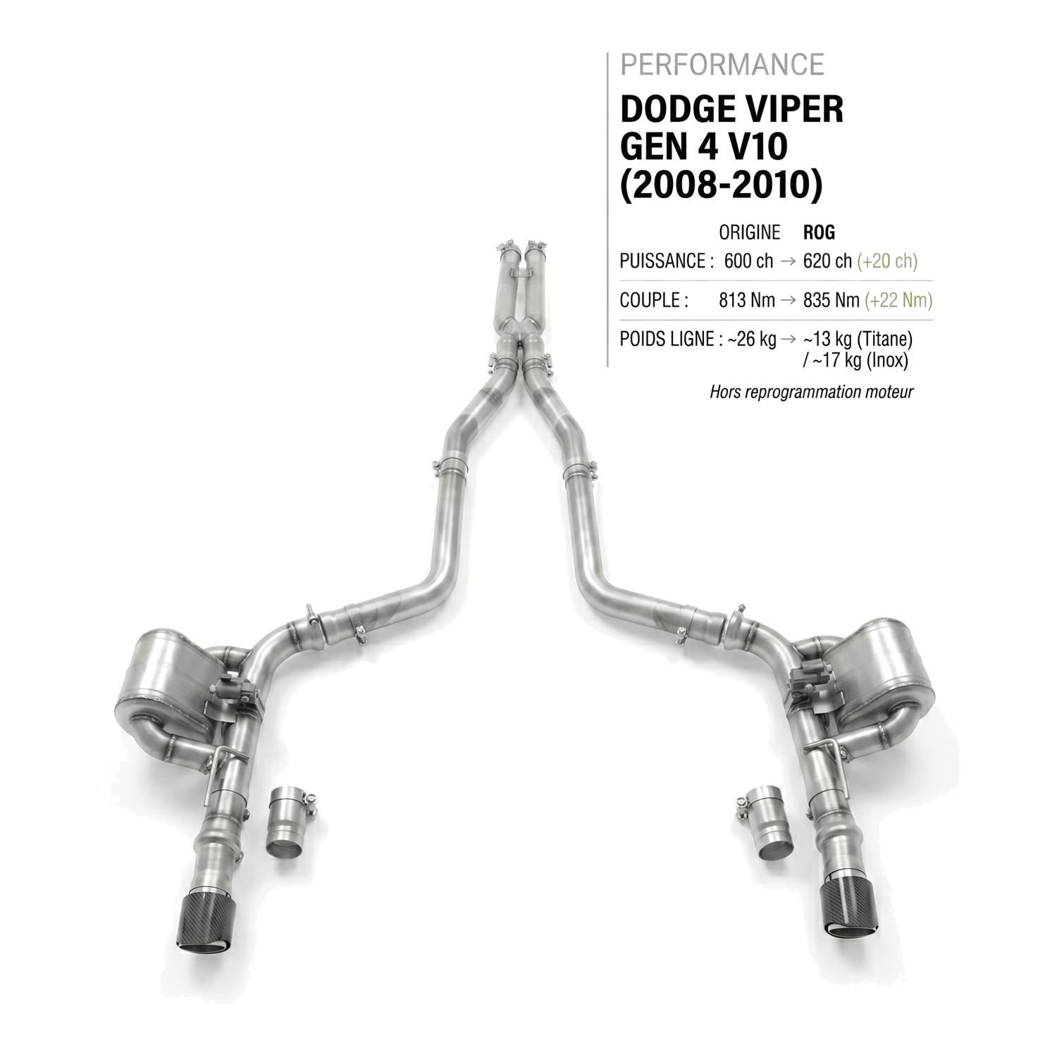 Ligne d'échappement DODGE VIPER GEN 4 V10