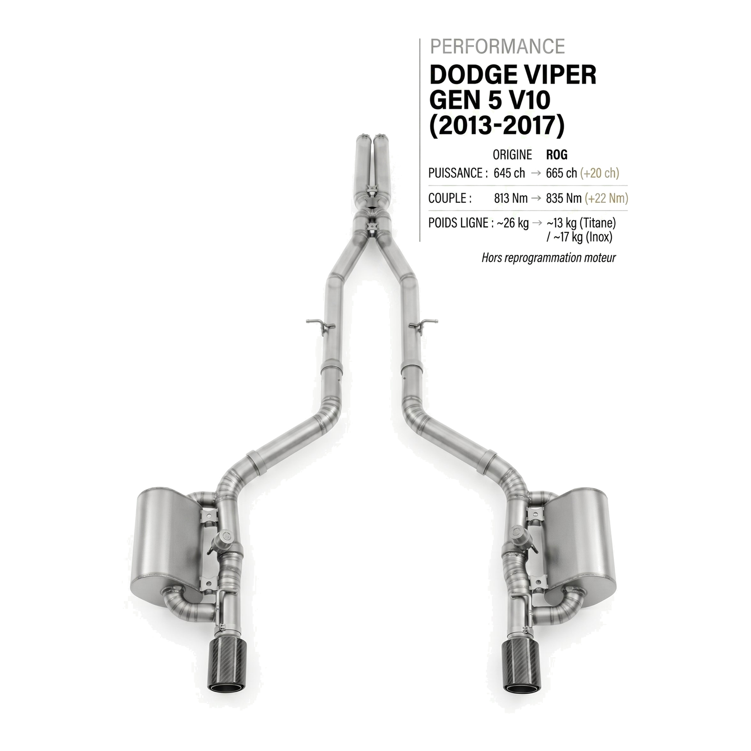 Ligne d'échappement DODGE VIPER GEN 5 V10