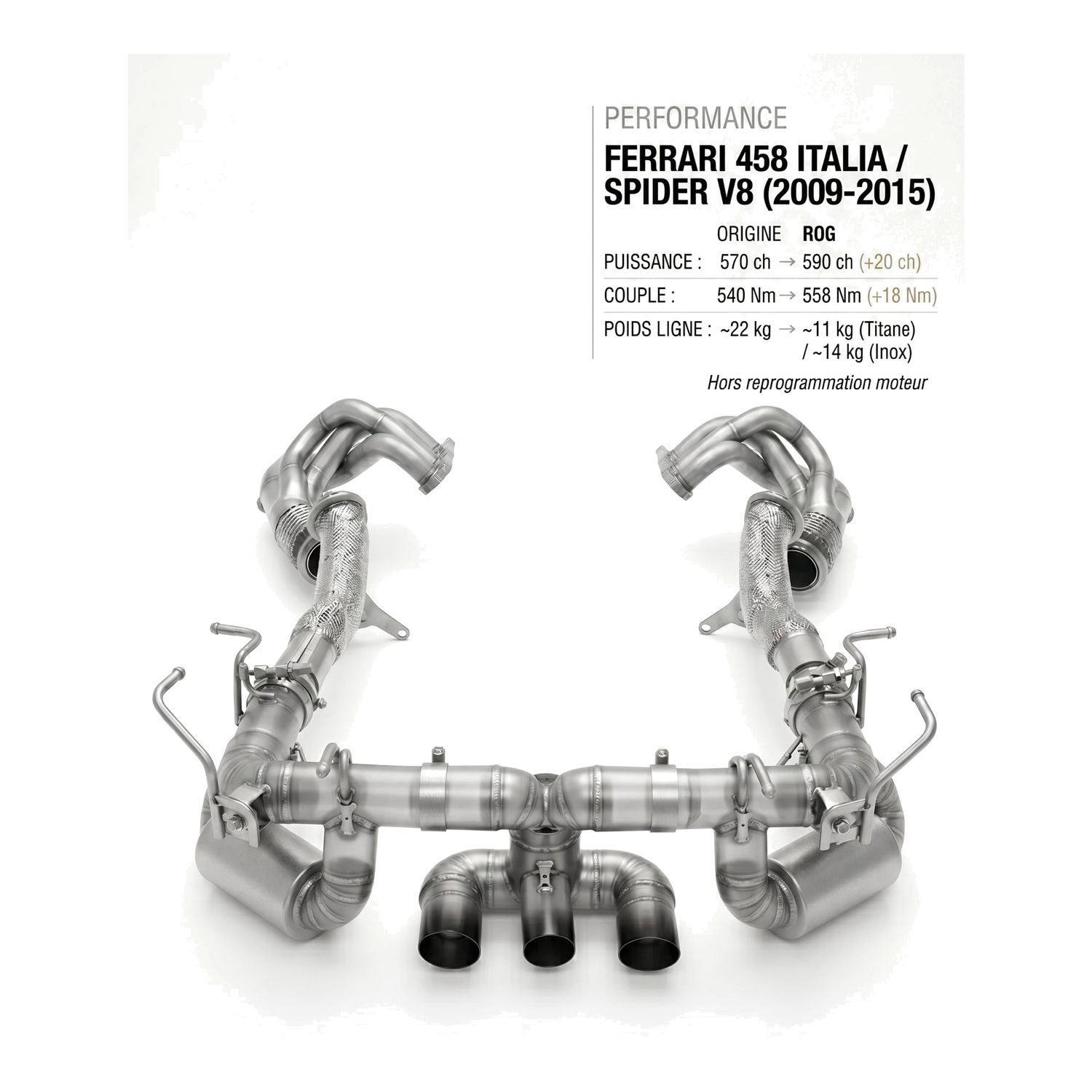Ligne d'échappement FERRARI 458 ITALIA / SPIDER V8