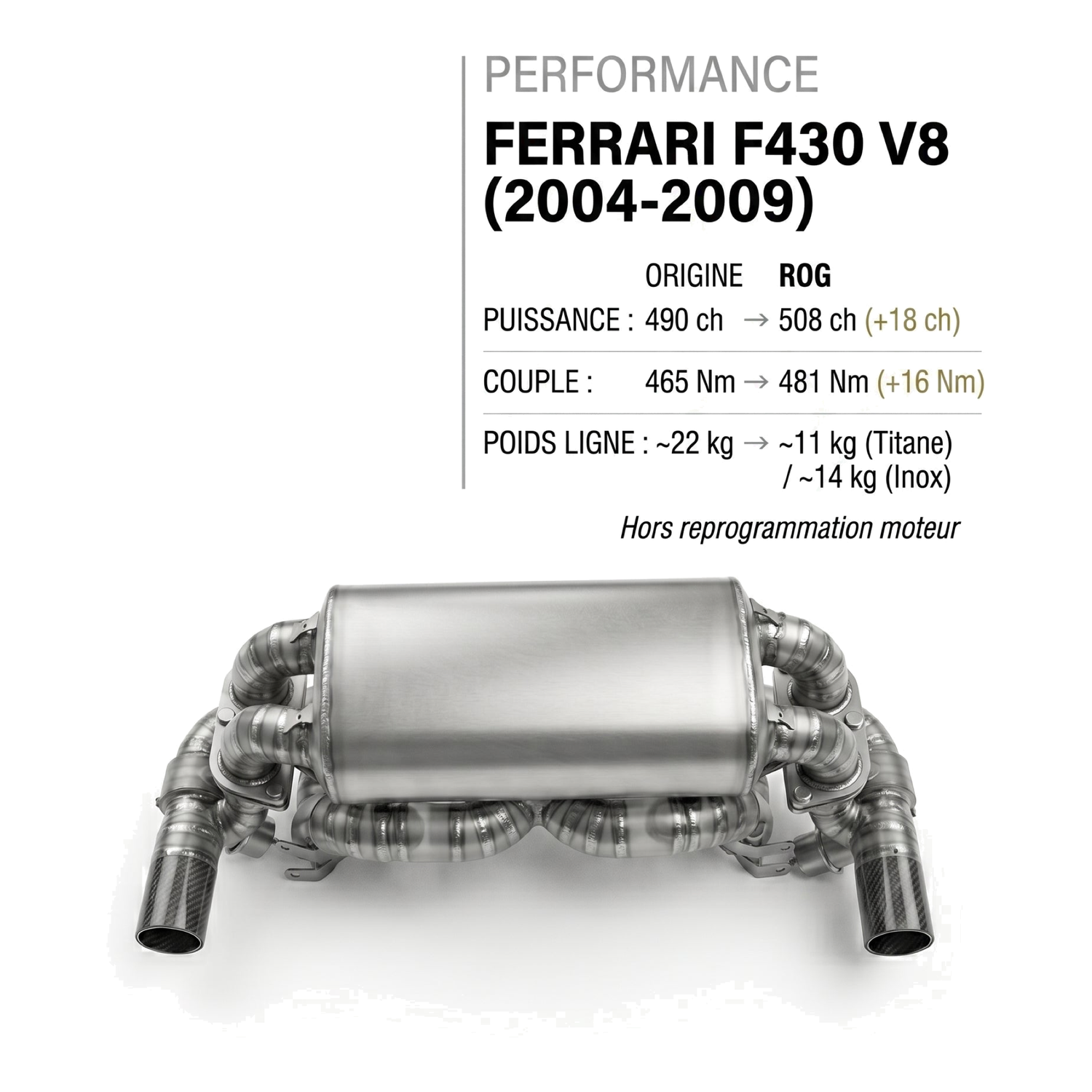 Ligne d'échappement FERRARI F430 V8