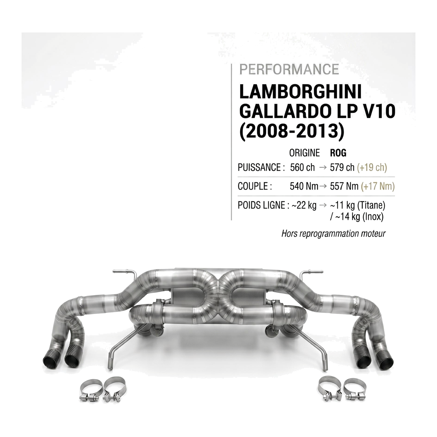 Ligne d'échappement LAMBORGHINI GALLARDO LP V10