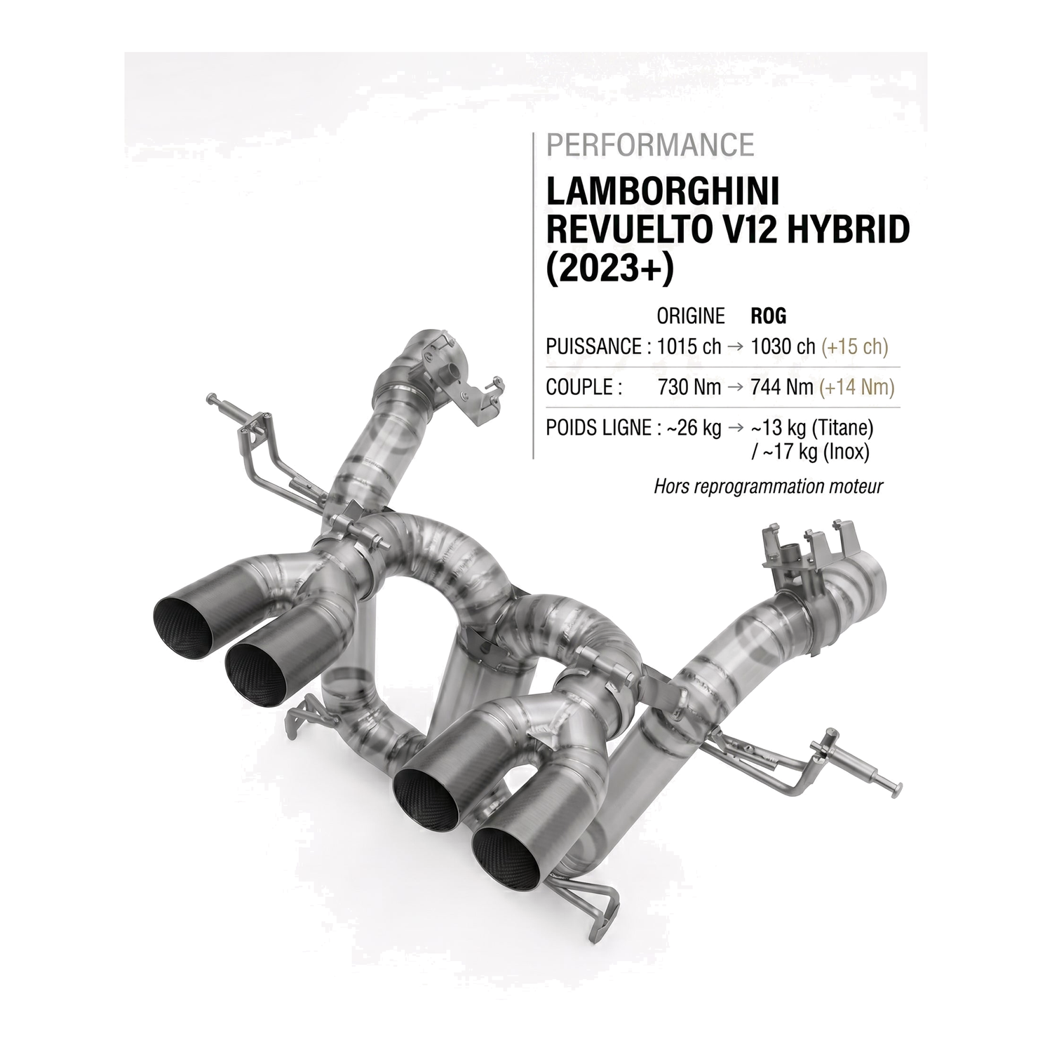 Ligne d'échappement LAMBORGHINI REVUELTO V12 HYBRID