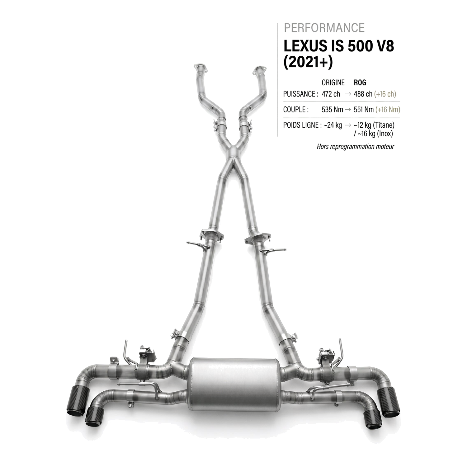 Ligne d'échappement LEXUS IS 500 V8