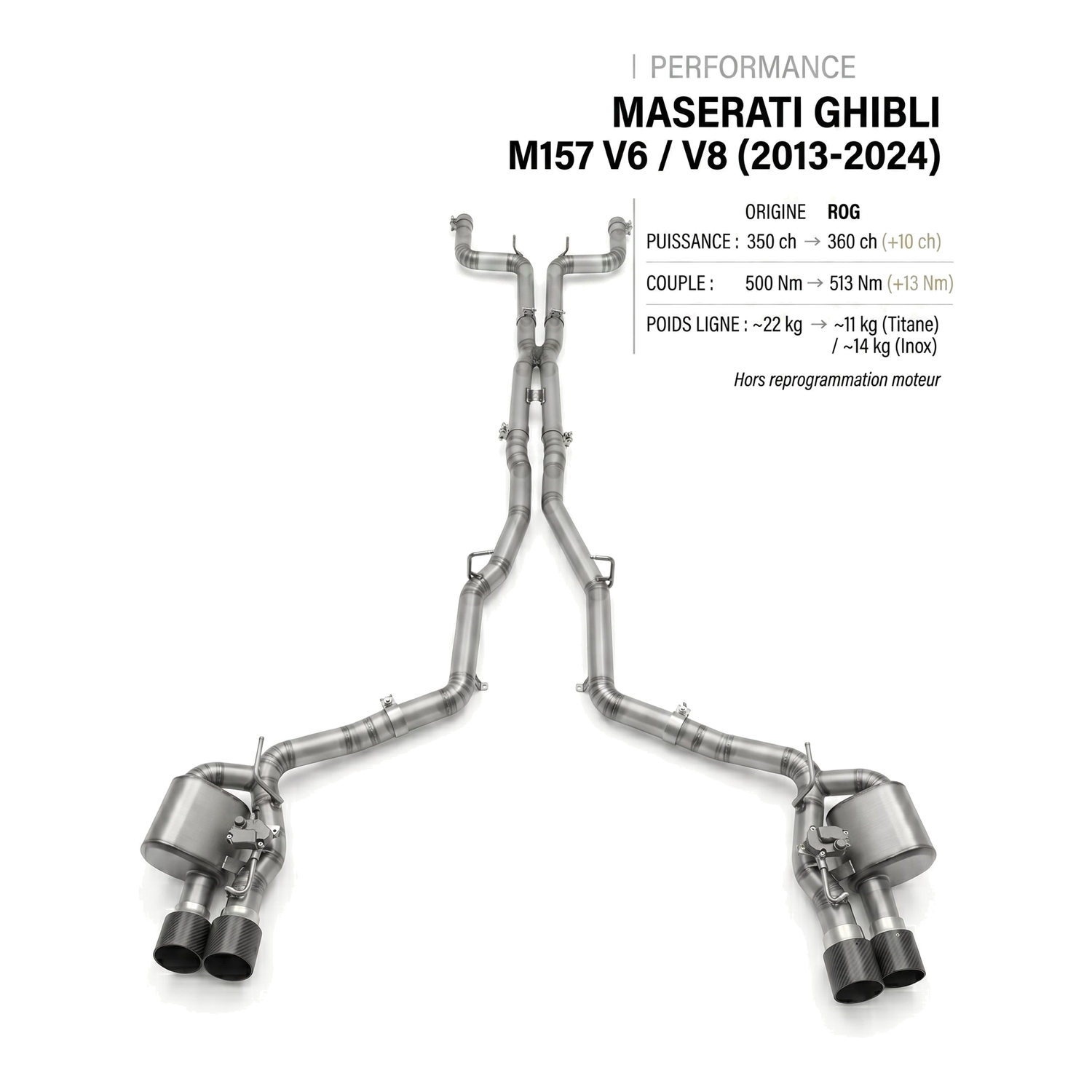 Ligne d'échappement MASERATI GHIBLI M157 V6 / V8