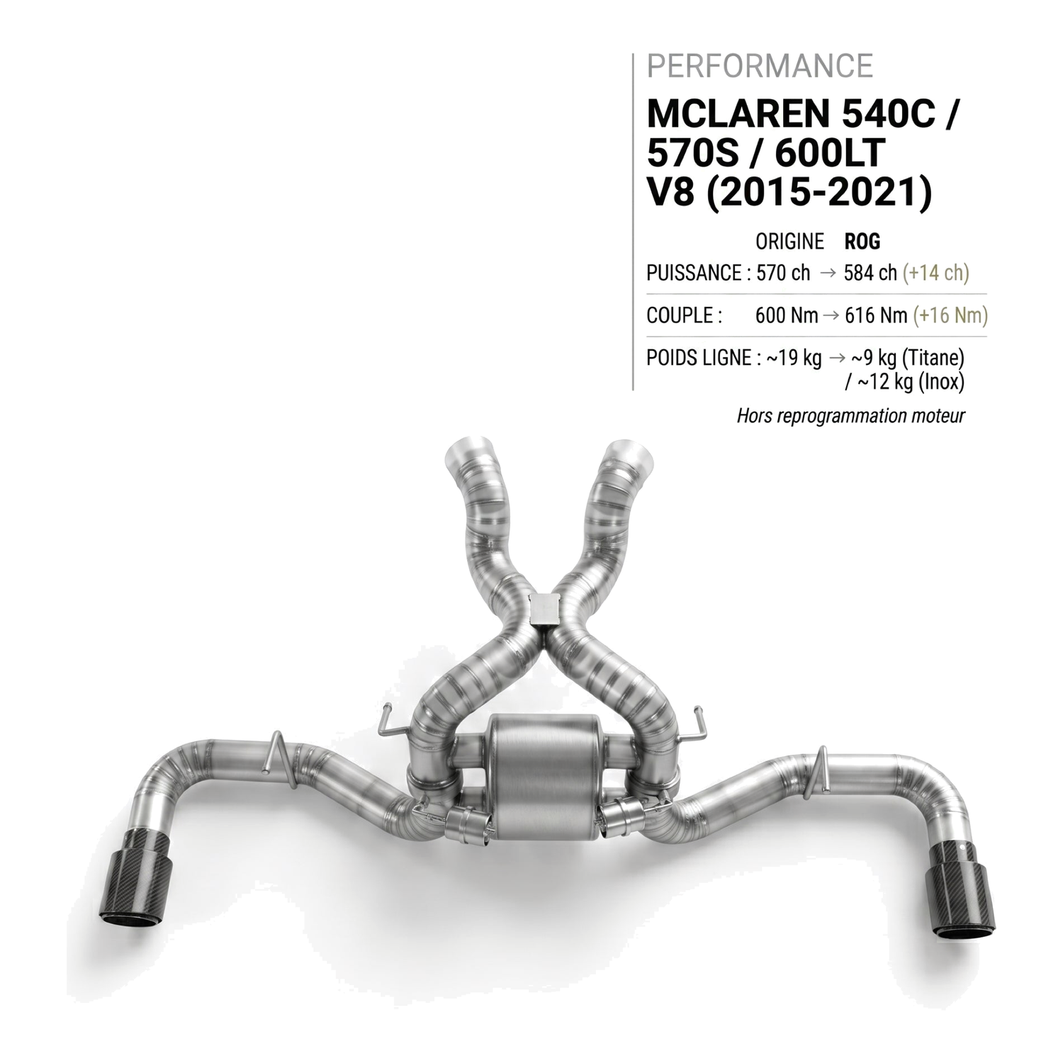 Ligne d'échappement MCLAREN 540C / 570S / 600LT V8
