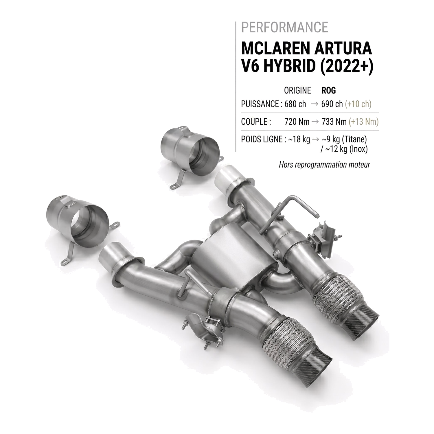 Ligne d'échappement MCLAREN ARTURA V6 HYBRID