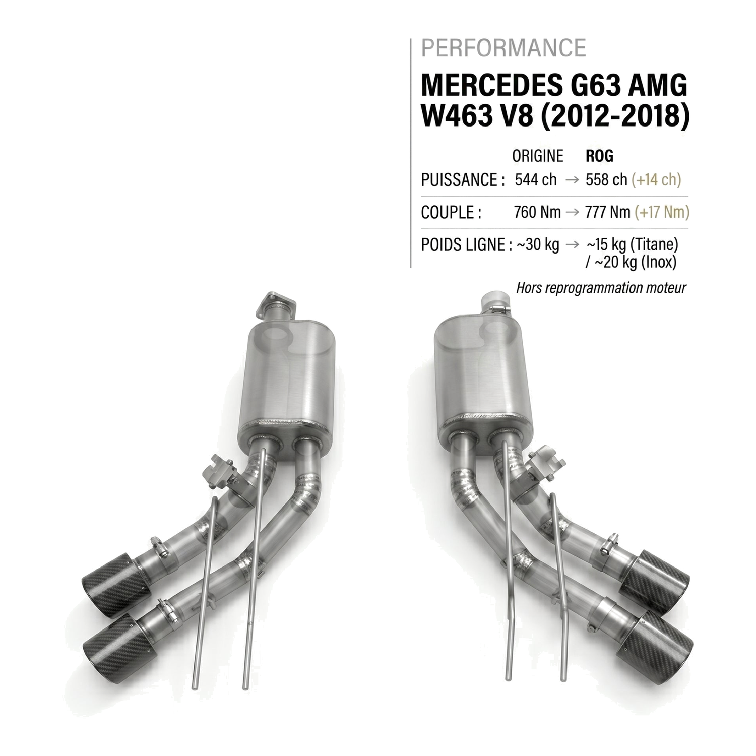 Ligne d'échappement MERCEDES G63 AMG W463 V8