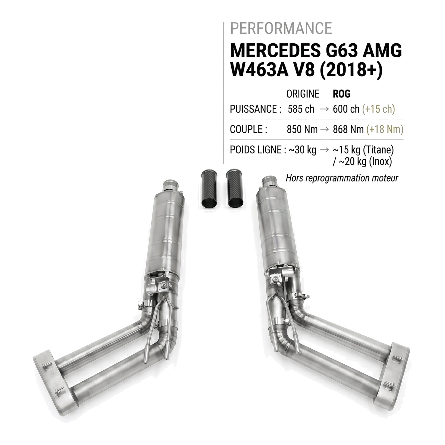 Ligne d'échappement MERCEDES G63 AMG W463A V8