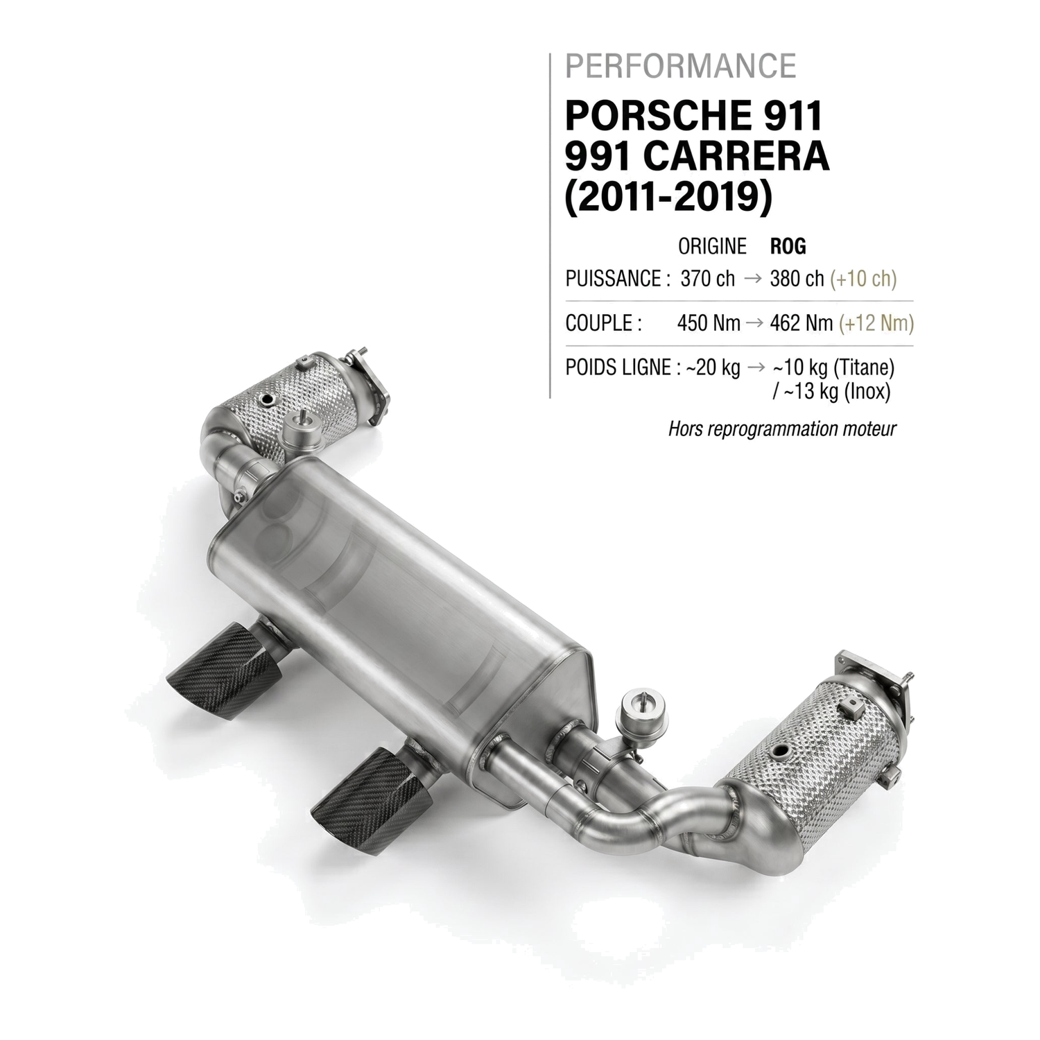Ligne d'échappement PORSCHE 911 991 CARRERA