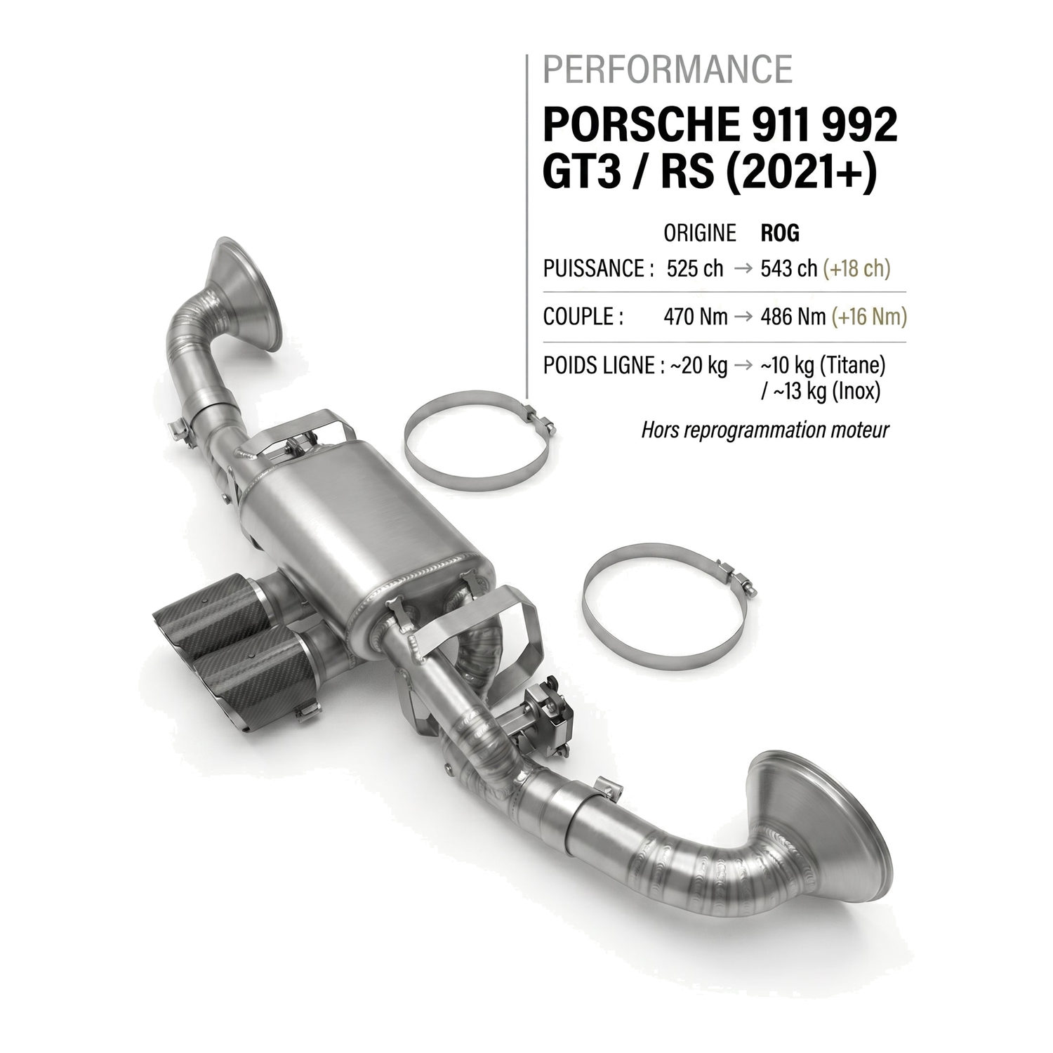 Ligne d'échappement PORSCHE 911 992 GT3 / RS