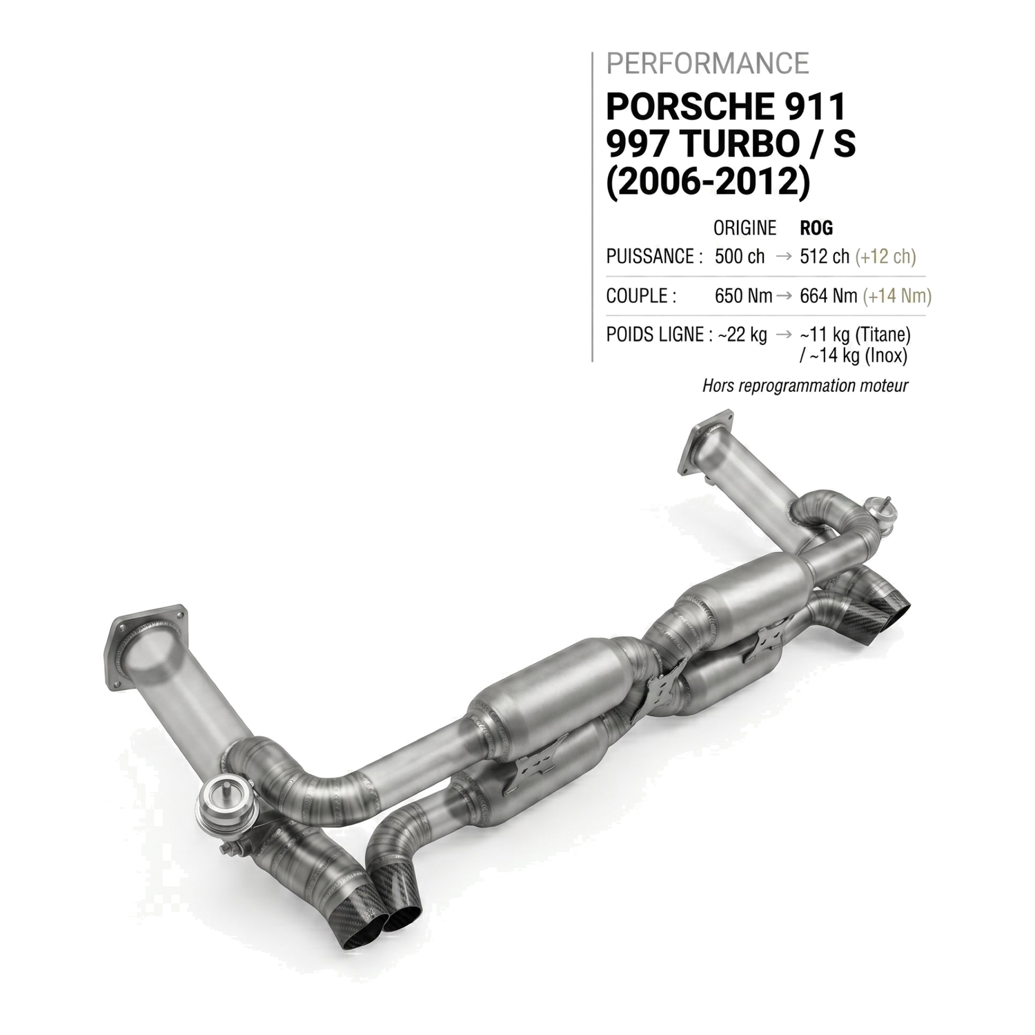 Ligne d'échappement PORSCHE 911 997 TURBO / S