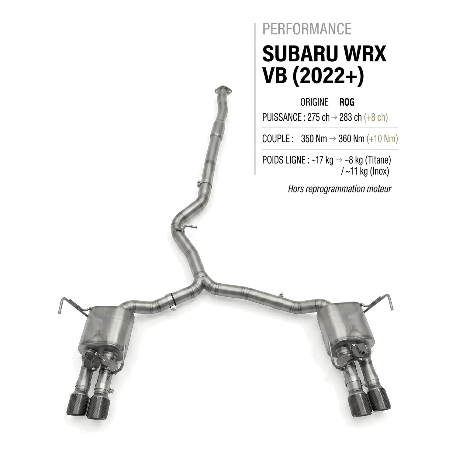 Ligne d'échappement SUBARU WRX VB