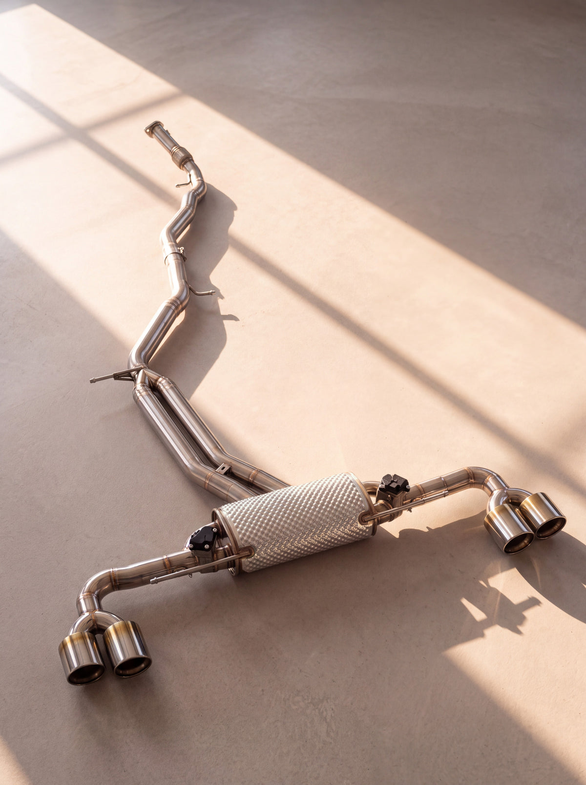 Ligne d'échappement titane brossé à clapets pour Audi Q8 4M 55 TFSI 3.0 V6 EA839 (2019-2023), son pur sans résonateur - RogMotorsport