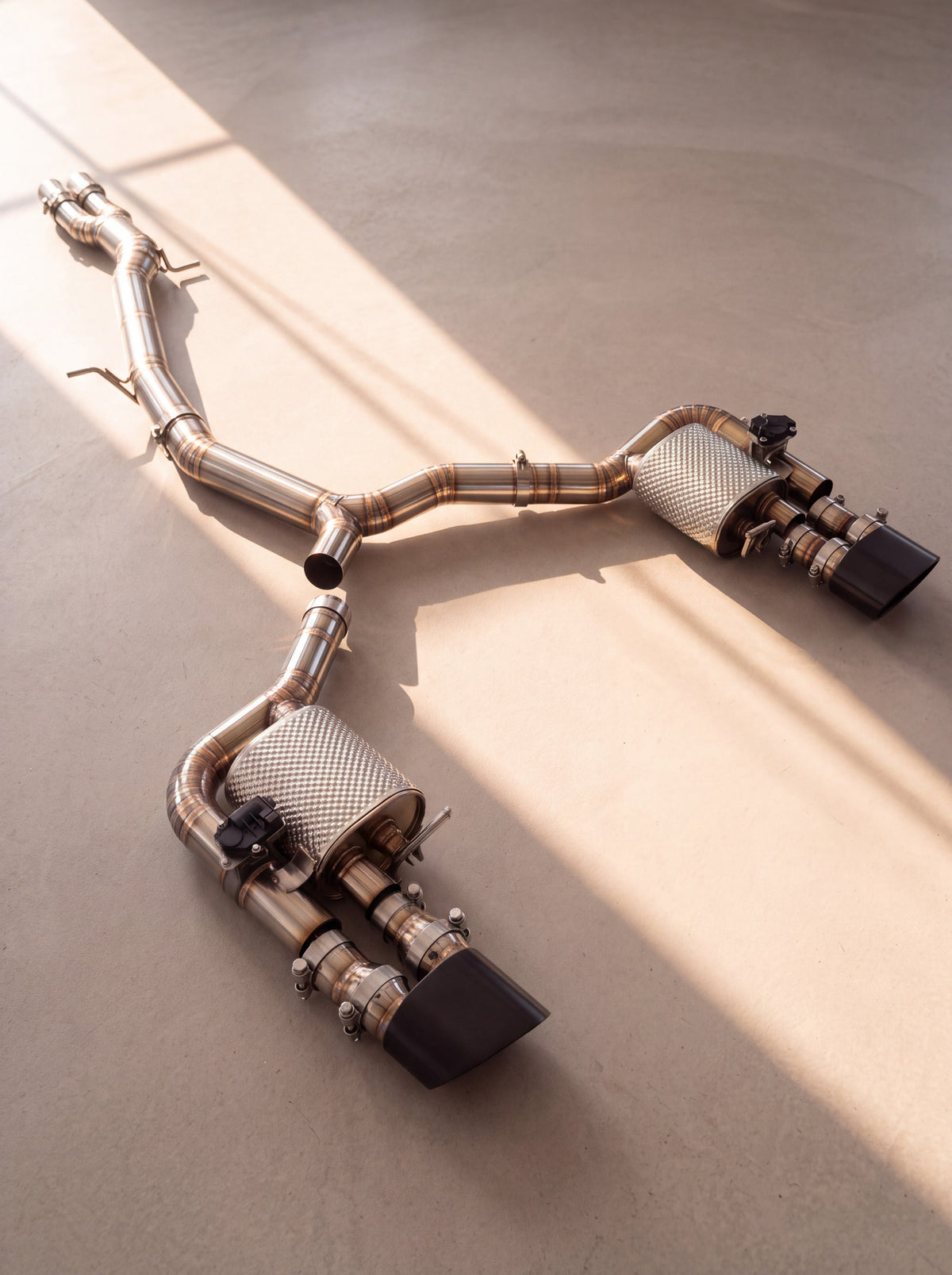 Ligne d'échappement titane brossé à clapets pour Audi RS4 / RS5 B9 / B9.5 2.9 TFSI V6 (2019-2025), son pur sans résonateur - RogMotorsport