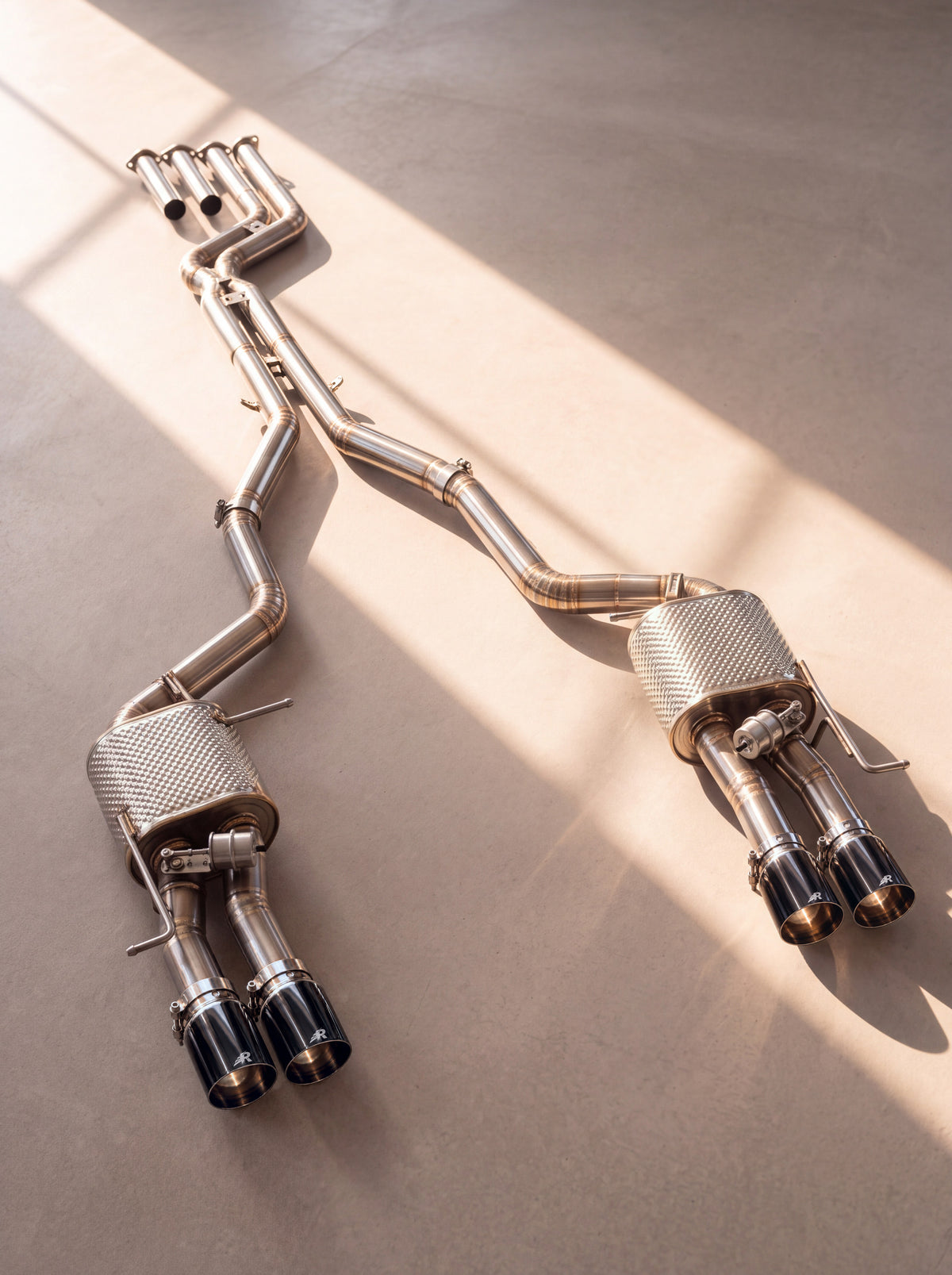 Ligne d'échappement titane brossé à clapets pour BMW Z4 E89 2.5L / 3.0L N52 (2009-2011), son pur sans résonateur, embouts Rog noir brillant - RogMotorsport