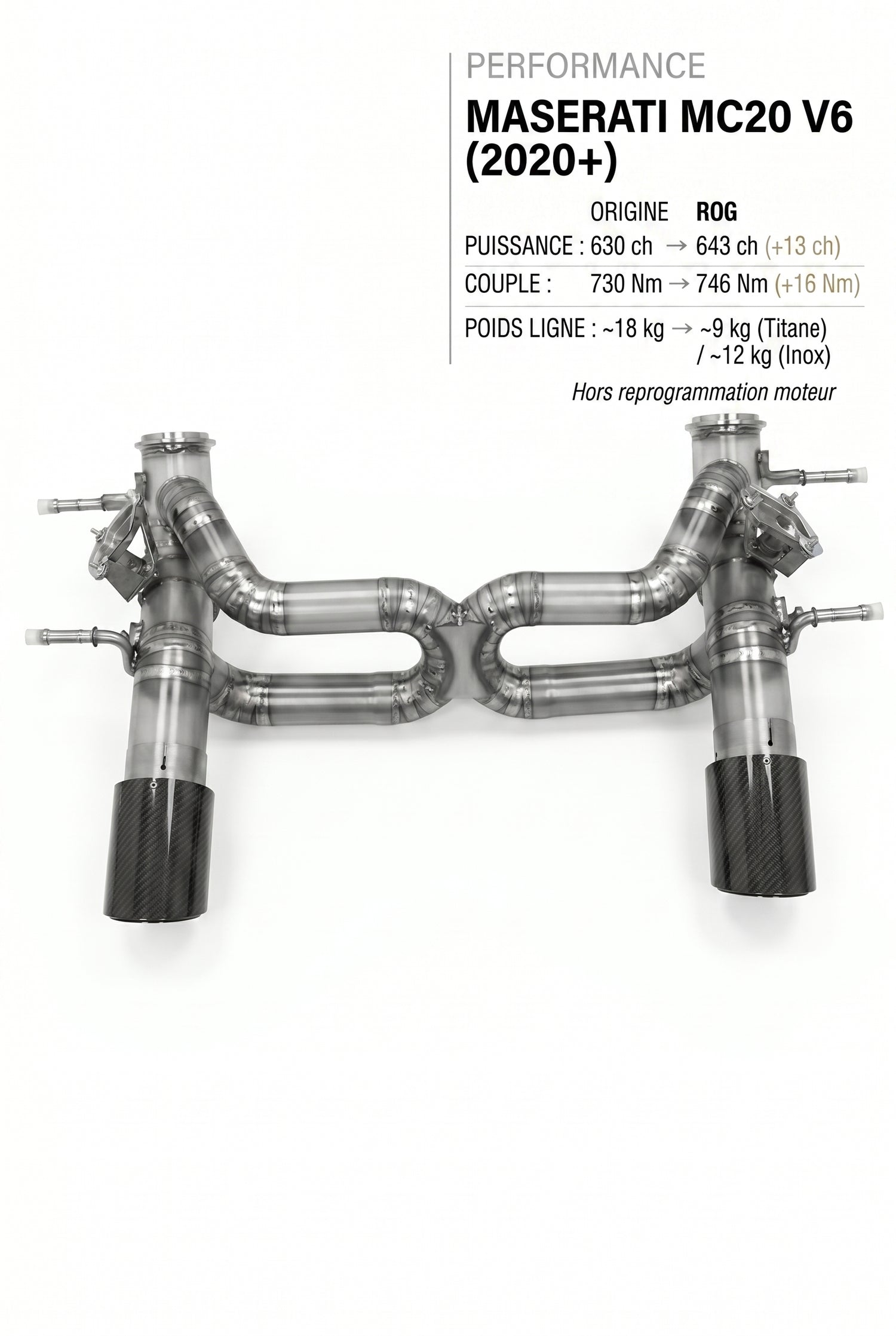 Ligne d'échappement MASERATI MC20 V6