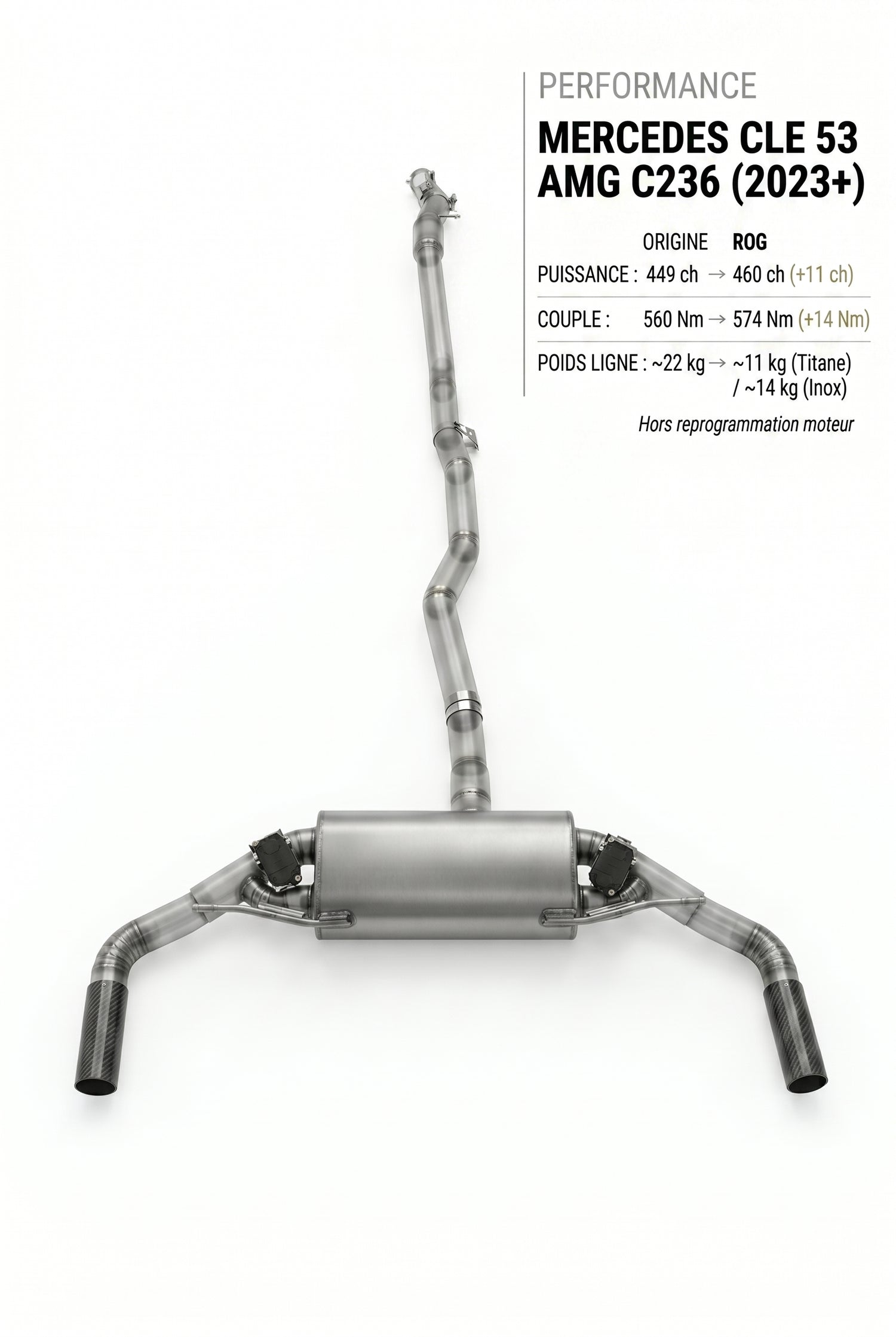 Ligne d'échappement MERCEDES CLE 53 AMG C236