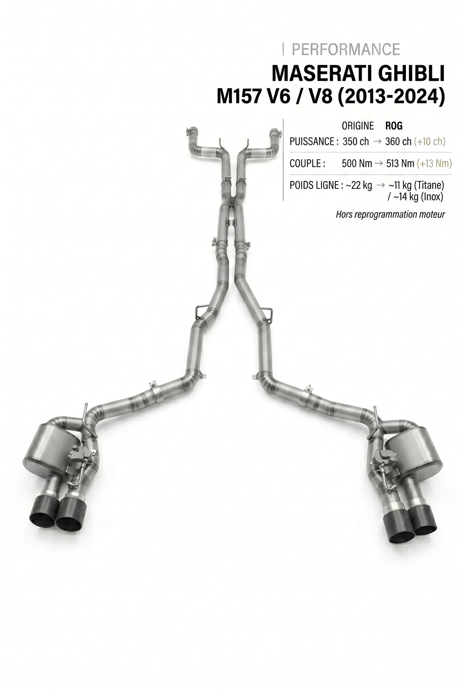 Ligne d'échappement MASERATI GHIBLI M157 V6 / V8