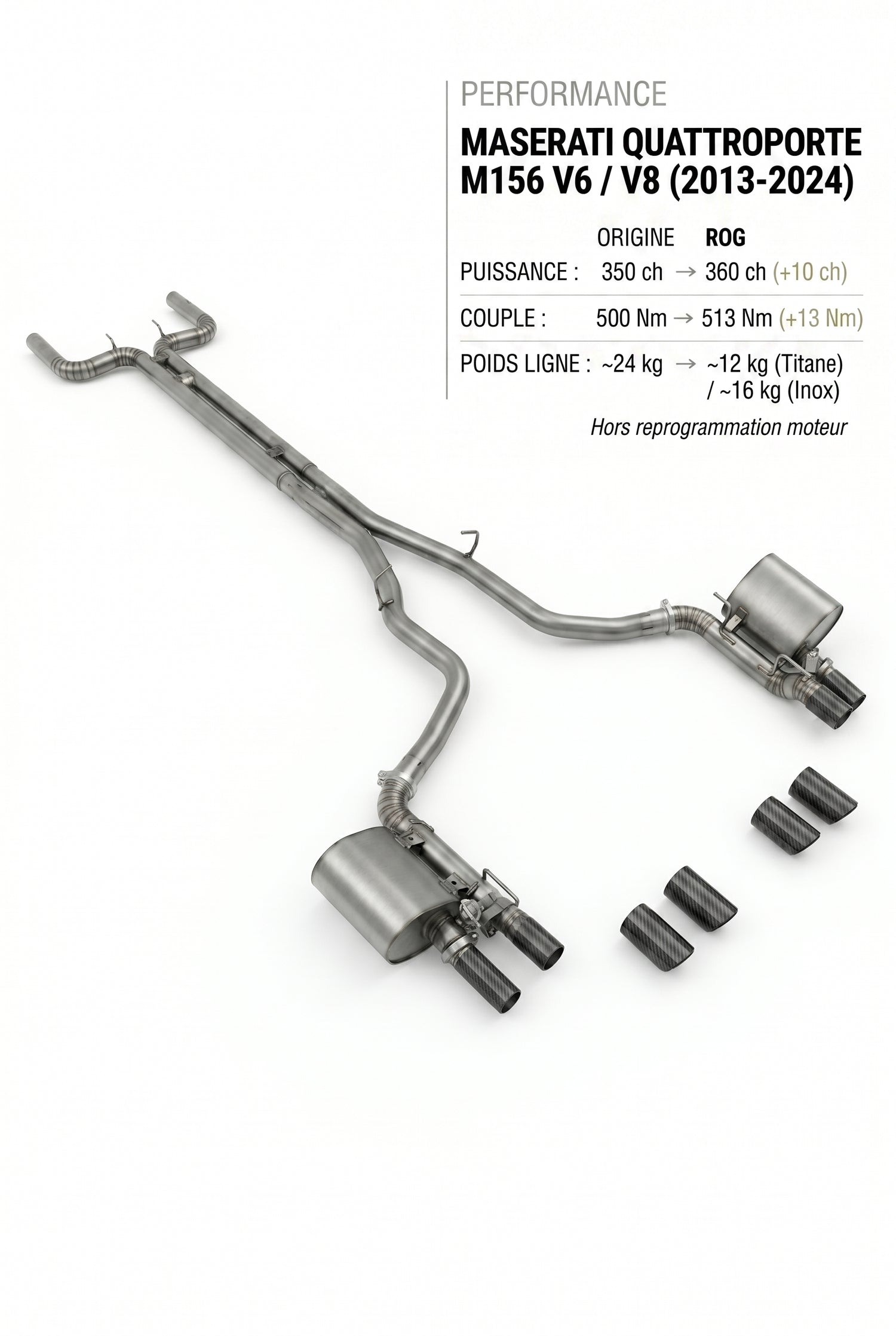 Ligne d'échappement MASERATI QUATTROPORTE M156 V6 / V8