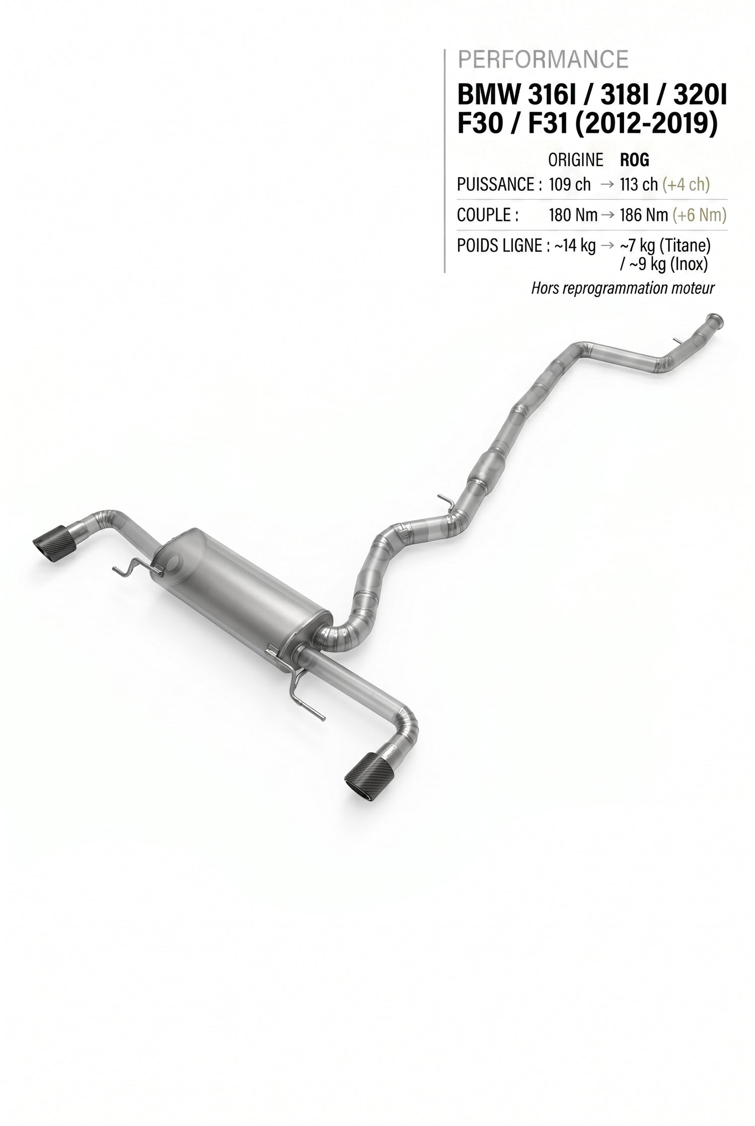 Ligne d'échappement BMW 316I / 318I / 320I F30 / F31